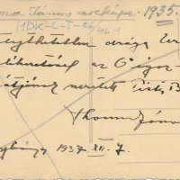 Thorma Jánosné Kiss Margit emlékül Réti Istvánnak ajándékozza férje arcképét (Kolozsvár, 1935)