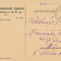 Értesítés a Magyar Képzőművésznők Egyesülete közgyűléséről (előlap)
